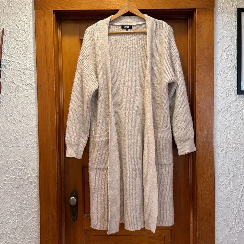 Apparis Joey 2 Cream Colored Open Knit Cardigan Women’s Extra Small - Picture 2 of 7